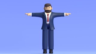 Minimal Business Man Cartoon Character Turntable