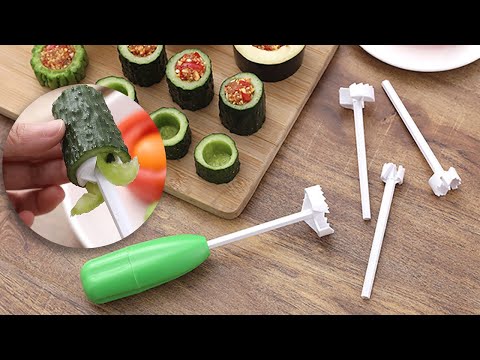 Vegetable Drill Spiralizer Digging Device Replaceable Head Vegetable Spiral Cutter 4PCS Veggie Corkscrew Carver Veggie Style Hammer-hollow Drill 
