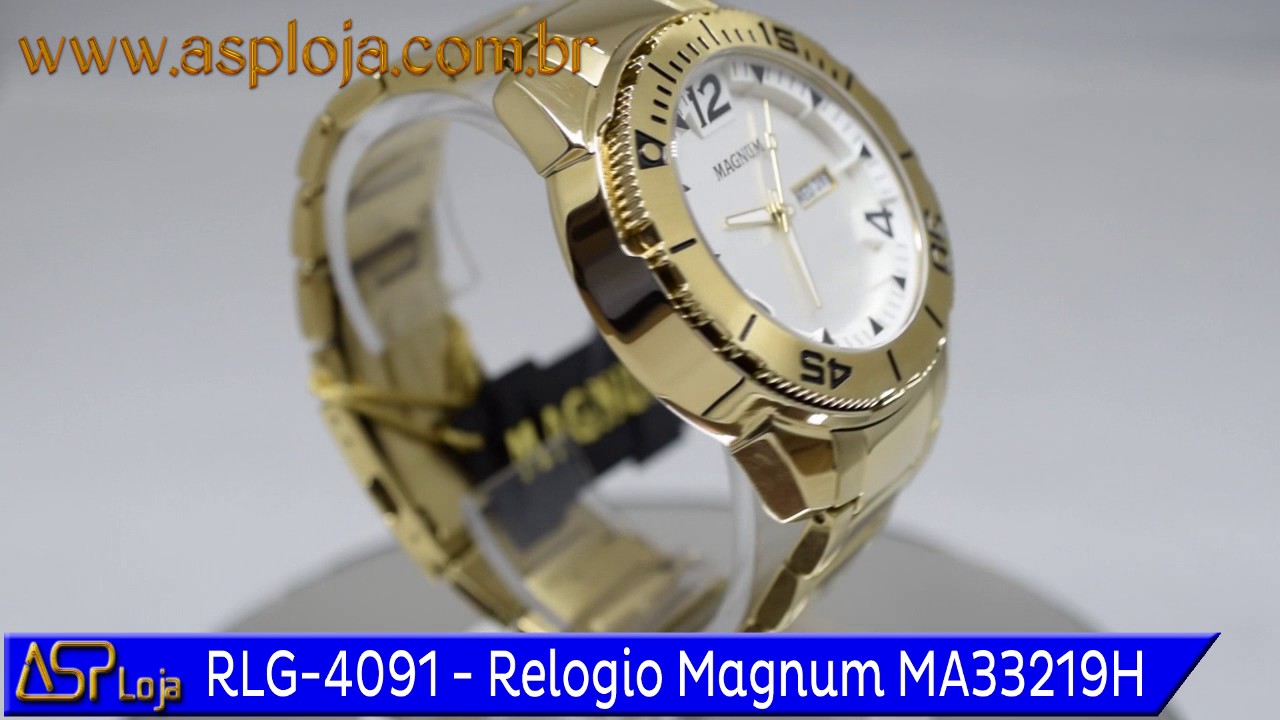 Relógio masculino dourado automático da Magnum MA33844A