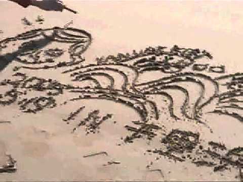 大きな砂絵を描こう