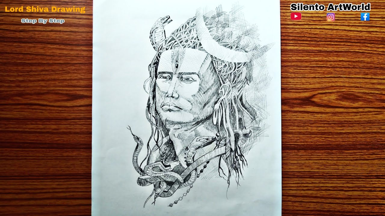 Drawing Lord Shiva Using Pencil || Step By Step Tutorial video - YouTube