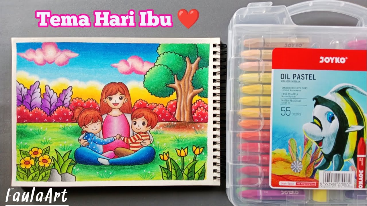 Mewarnai Tema Hari Ibu Dengan Oil Pastel Joyko Kids