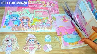 Tự Làm Sổ Sticker-Ngôi Nhà Giấy Lấp Lánh Phòng Khách -Phòng Ngủ-Phòng Trnag Điểm-Tủ Đồ-Nhà Bếp Cute