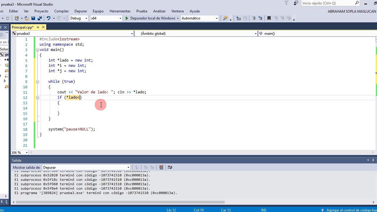 Gráficas en C++ 1: Cuadrado de asteriscos - YouTube