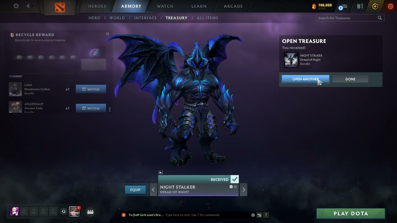 Dota2 Act III Cache collector Pudge ultra-rare.