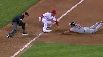 STL@CIN: Carpenter out at third on overturned call