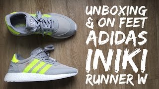 Adidas INIKI RUNNER W 'clear onix/solar yellow' | UNBOXING & ON FEET | fashion shoes | 2017 | HD