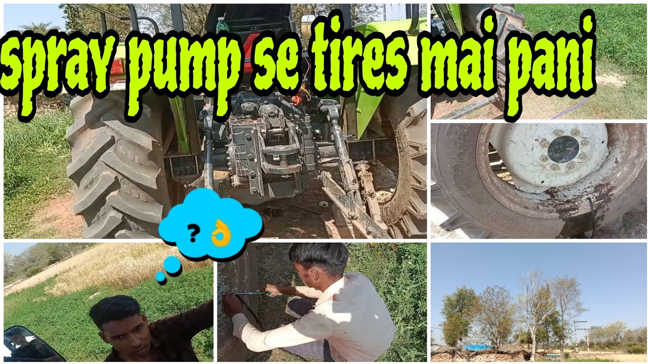 tractor tires water blast//spray pump//khan krishi farming🌾