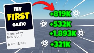 How much ROBUX my FIRST game made!