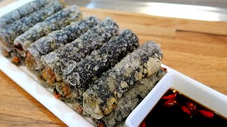 CRISPY RICE PAPER SEAWEED ROLLS (GIMMARI) WITH GLASS NOODLES | HOME COOKING | #simplychris