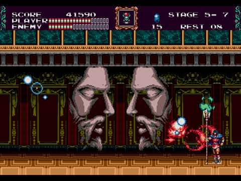 Castlevania: Bloodlines (Sega Genesis) Boss &quot;Evil Tower Guardians&quot; [E. Lecarde, Expert, No Damage] - YouTube