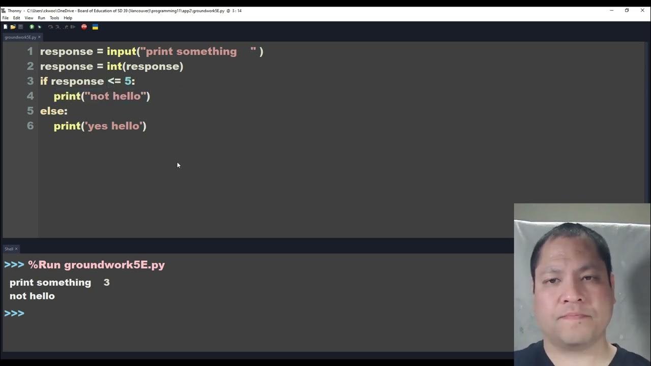 Python Level 1 - Groundwork 5E - comparison operators - YouTube