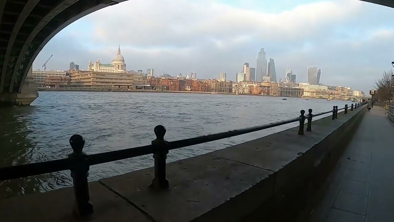 London  - Thames river side walk