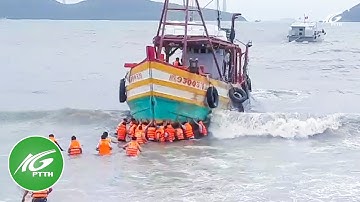 Vùng 5 Hải quân kịp thời cứu kéo tàu cá Kiên Giang mắc cạn | THKG