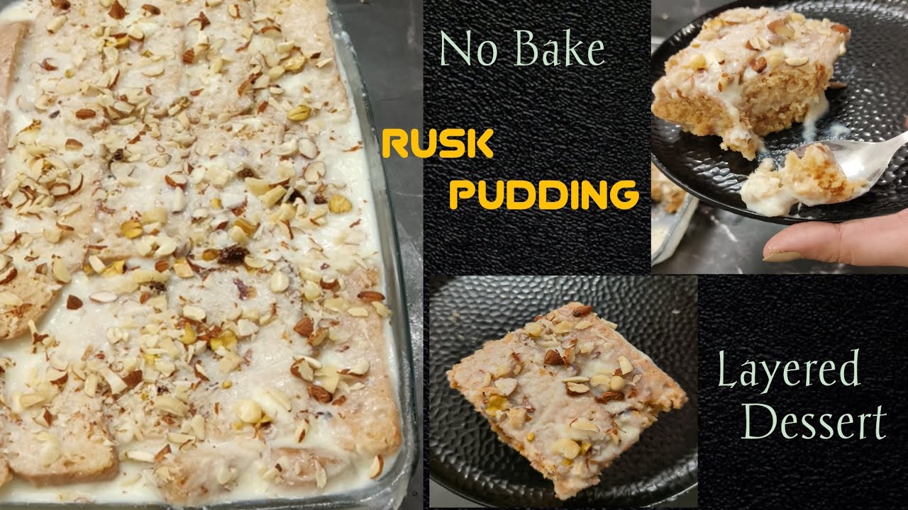 Delicious Rusk Pudding !! No Bake Layered Dessert |#viral - YouTube