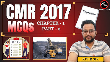 CMR 2017 MCQs | Coal Mines Regulation 2017 | Chapter - 1 | Part - 3| Most Important Questions