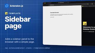Sidebar page template for browser extensions