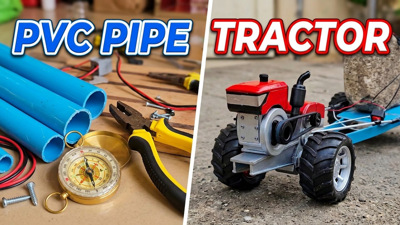 DIY walking tractor from PVC Full Video. #rcracingkh #walkingtractor # ...