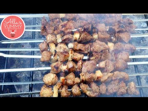 Best Shashlik Recipe( BBQ meat on skewers) - Как приготовить шашлык - Šašlika Recepte