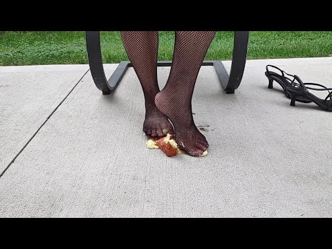 Black Nylons vs Bavarian Cream...Who wins? PANTYHOSE FOOT FETISH ASMR