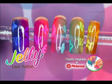 UÑAS efecto JELLY | GELATINA de Colores Diseño de uñas Louis Vuitton| uñas  con geles Vitral - thptnganamst.edu.vn
