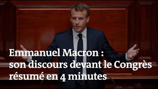 Emmanuel Macron : son discours devant le Congrès résumé en 4 minutes