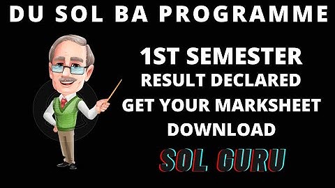 DU SOL BA PROGRAMME 1ST SEMESTER RESULT DECLARED 2021