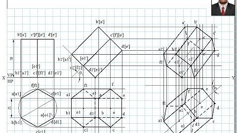 Example 09 on Projection of Solids Manual Drawing