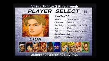 Virtua Fighter 2 Lion Playthrough using the Sega Saturns Action Replay Plus :D #SegaSaturn #Sega