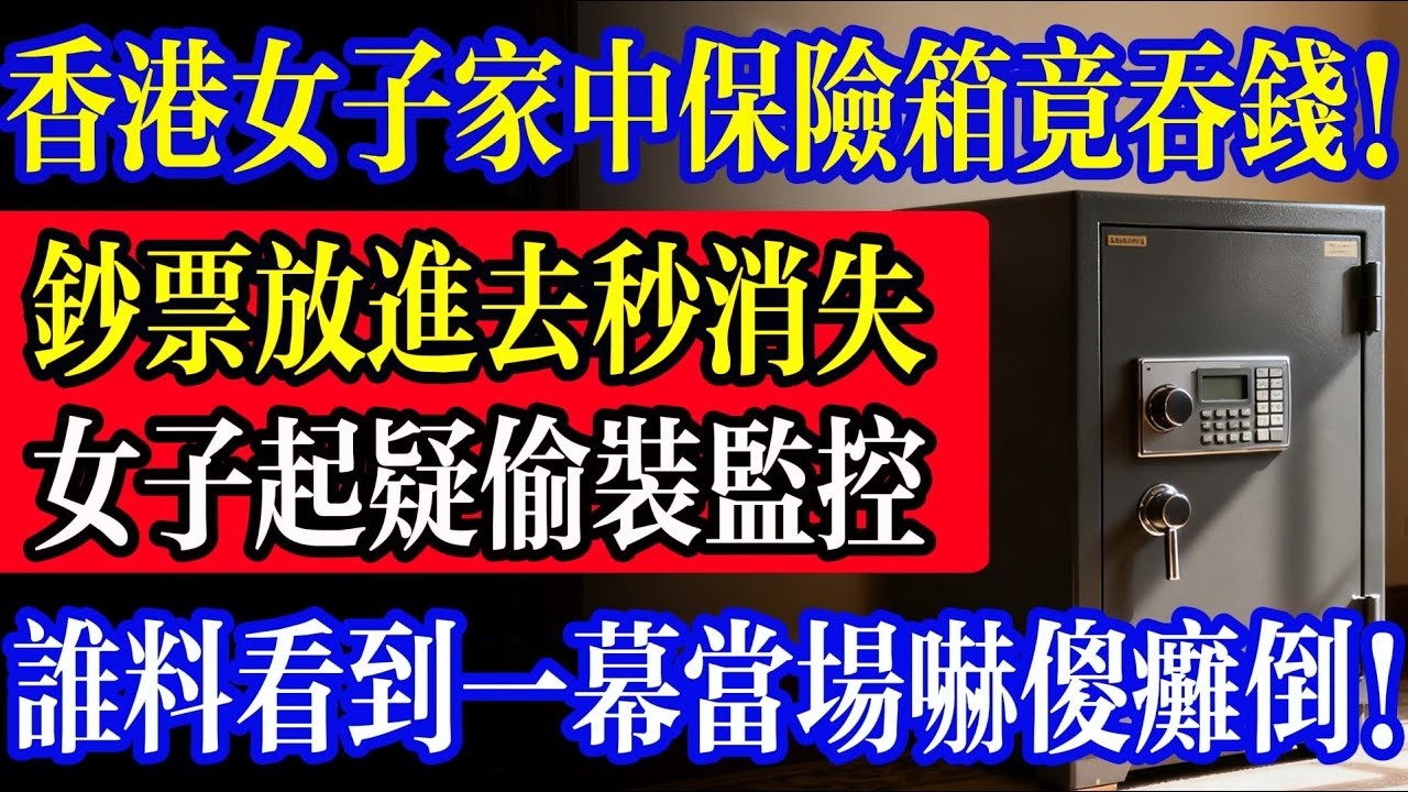 香港女子家中保險箱竟「吞錢」！鈔票放進去秒消失，女子起疑偷裝監控，誰料看到一幕當場嚇傻癱倒！