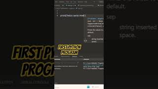“First Program Ever: Hello World in Python 💻🔥” #programming #python #coding #shorts