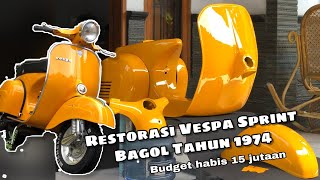 RESTORASI Vespa Sprint Bagol Yellow Tahun 1974 ‼️ Vespa Classic kembali nyentrik 🤩