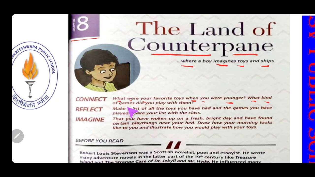 The Land of Counterpane Class 2 English Chapter 8 Part1 YouTube