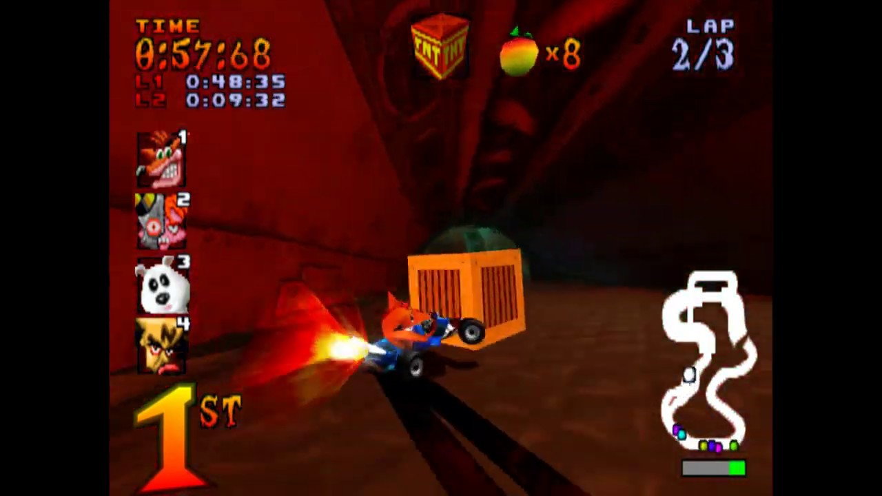 Crash Team Racing (PS1) 101% Walkthrough - Part 2 - Sewer Speedway ...
