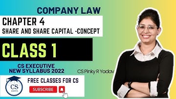 CS Executive | Company Law | Share and Share capital -Concept | Chapter 4(Class 1) #csexecutivefree