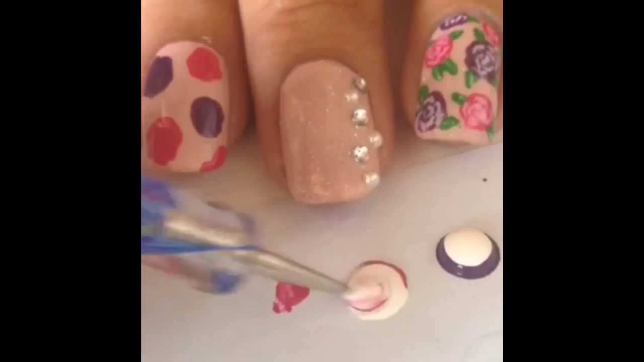 Easy Roses Nail Art Tutorial