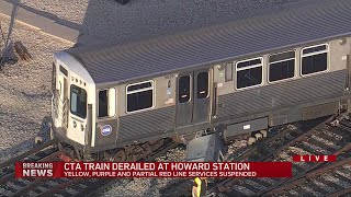 CTA train car derailed at Howard Station, impacting service lines