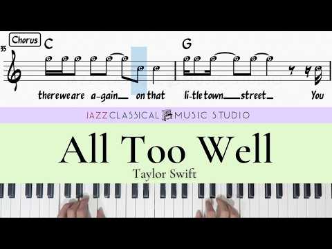 Taylor Swift - All Too Well | Piano Tutorial (EASY) | WITH Music Sheet | JCMS