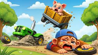 Monkey Funny Careful Driving Lesson on the Farm | Kids Educational Story | Monkey Cartoon