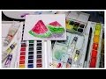 Cotman Watercolor Review & Watermelon Painting Demo