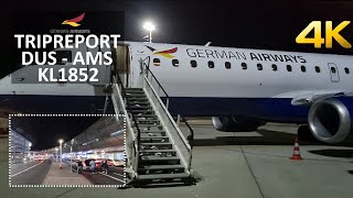 ✈ [4K] TRIPREPORT | German Airways/KLM | Embraer 190 | Düsseldorf - Amsterdam | Economy comfort