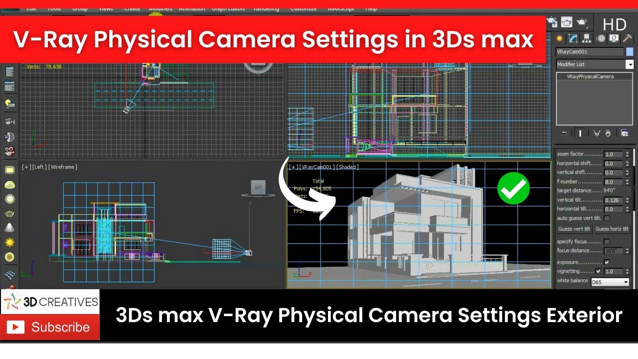 V-Ray Physical Camera in 3ds Max | Complete Guide to V-Ray Camera Settings for Realistic Rendering