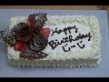 【簡単手作り】チョコレートで作った薔薇のバースデーケーキ　Chocorate Roses on the Birthday cake