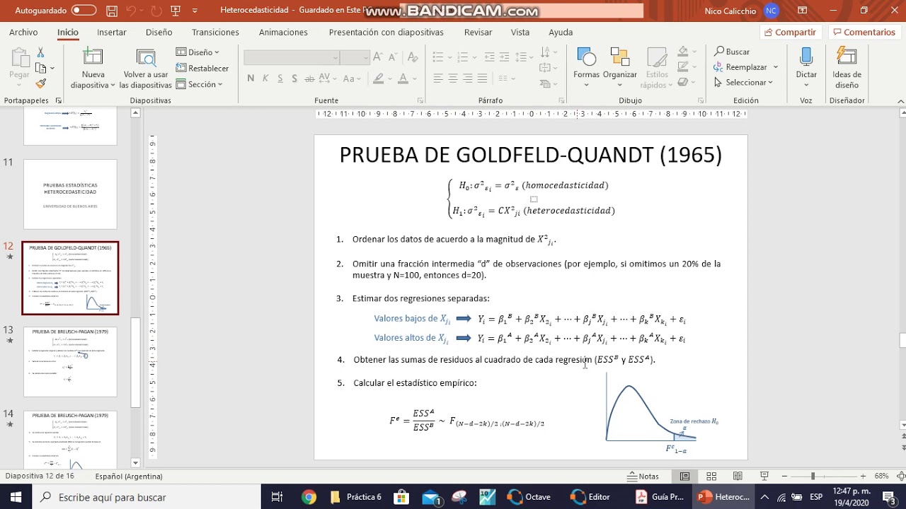 6 Práctica 6 Ejercicio 3 Punto C Test Goldfeld y Quandt YouTube