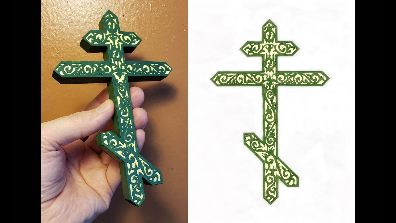 Orthodox Cross fashioned from the Three Woods of the True Cross