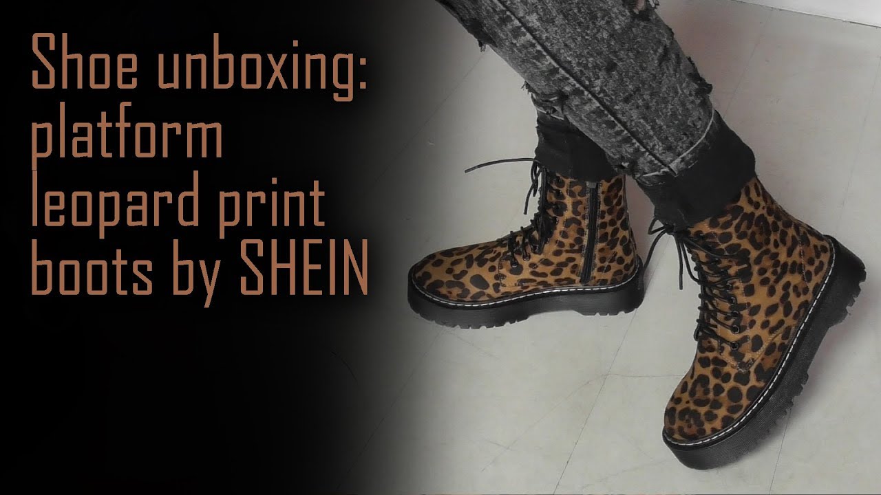 Shoe unboxing - SHEIN leopard print boots
