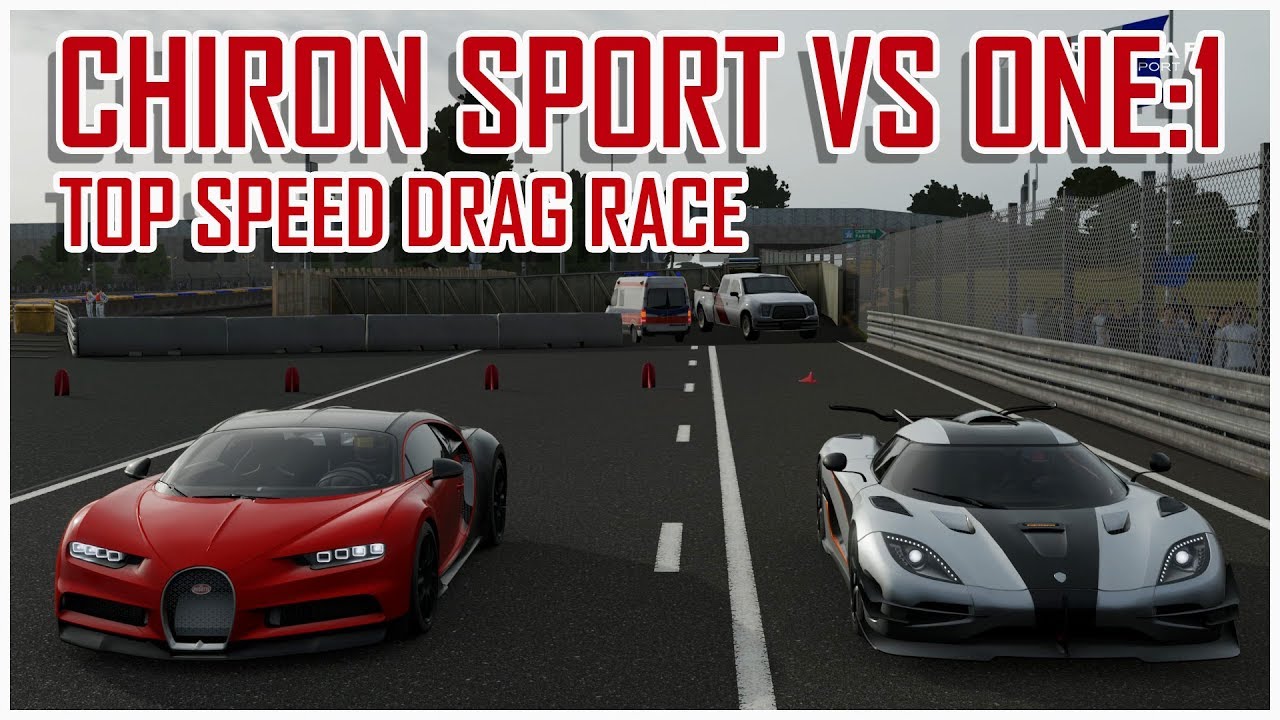 Bugatti Chiron Sport vs Koenigsegg One:1 Drag Race (Forza Motorsport 7)