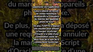 Brazil antitrust: Apple in app payments.  Leica sales record. USPTO: cancel Oracle JavaScript TM