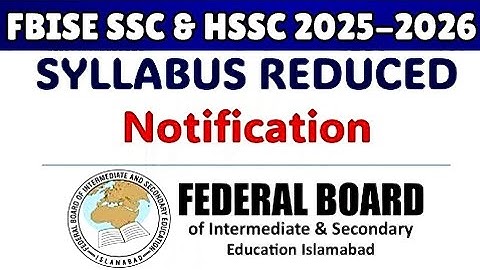 Federal Board & Punjab Board New Reduce Syllabus 2025-2026 | Class 9 & 10 Reduce Syllabus 