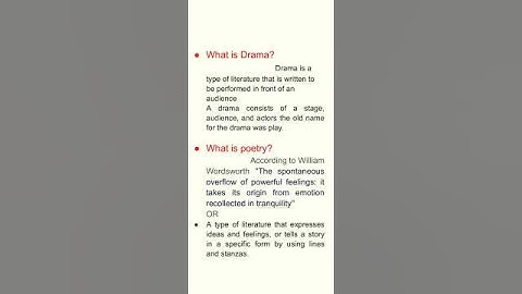 what is drama & Poetry